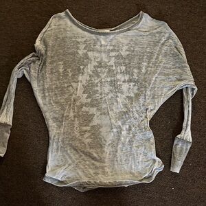 Stylish Women's Light Gray Long Sleeve Blouse